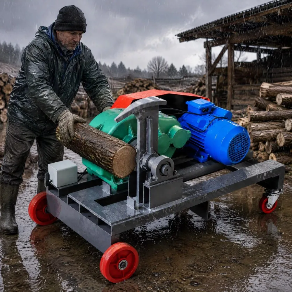 Electric Log Splitter Splitting Machine Gear Driven High Torque Gearbox Heavy Duty Frame 4 Wheel for Farm Wood Work