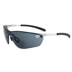 Rimless Bifocal Sunglasses for Men +1.0~+3.0 Diopter UV400 Sports Reading Glasses Outdoor Driving Fishing Anti-Glare Sun Readers