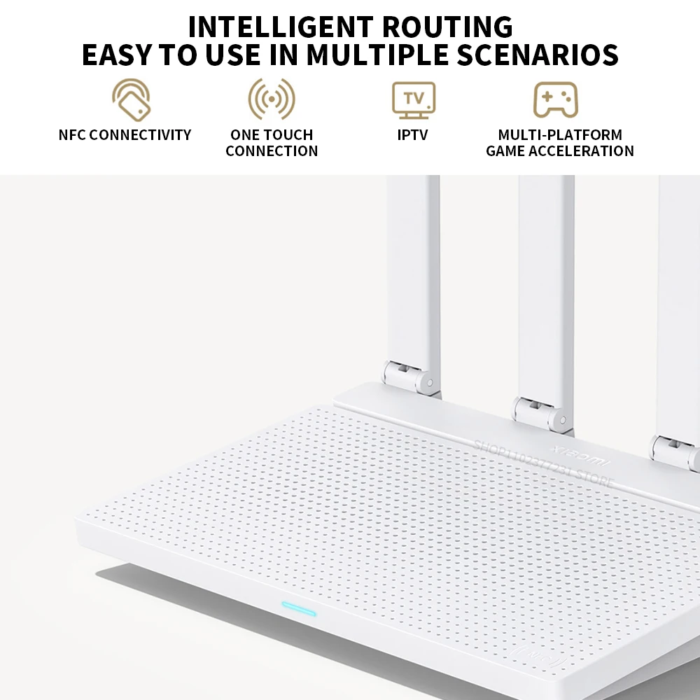 Xiaomi Router AX3000T WiFi 6 2.4GHz 574Mbps 5GHz 2402Mbps 4 Gigabit Adaptive WAN LAN Ports IPTV NFC Mesh 256MB Memory 160MHz CN