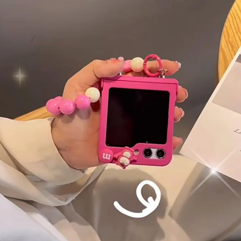 Cute Rose Bracelet Phone Case for Samsung Galaxy Z Flip 5 6 Flip6 Zflip5 Cover
