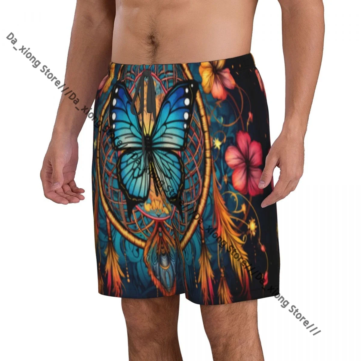 Men Beach Short Quick-drying Swimming Trunk Winged Dreamcatchers Swimwear Swimsuit Bathing Shorts