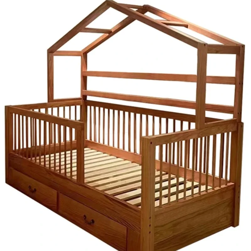 Full solid wood children's bed combination semi high tree house bed, bedroom mother and child bed