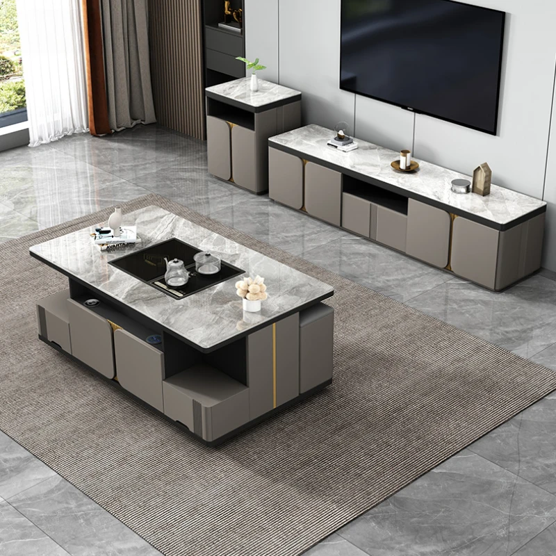 Multi Function Coffee Table Living Room Storage Italian Smart Coffee Table Modern Design Mesa De Centro Elevable Home Furniture image 5