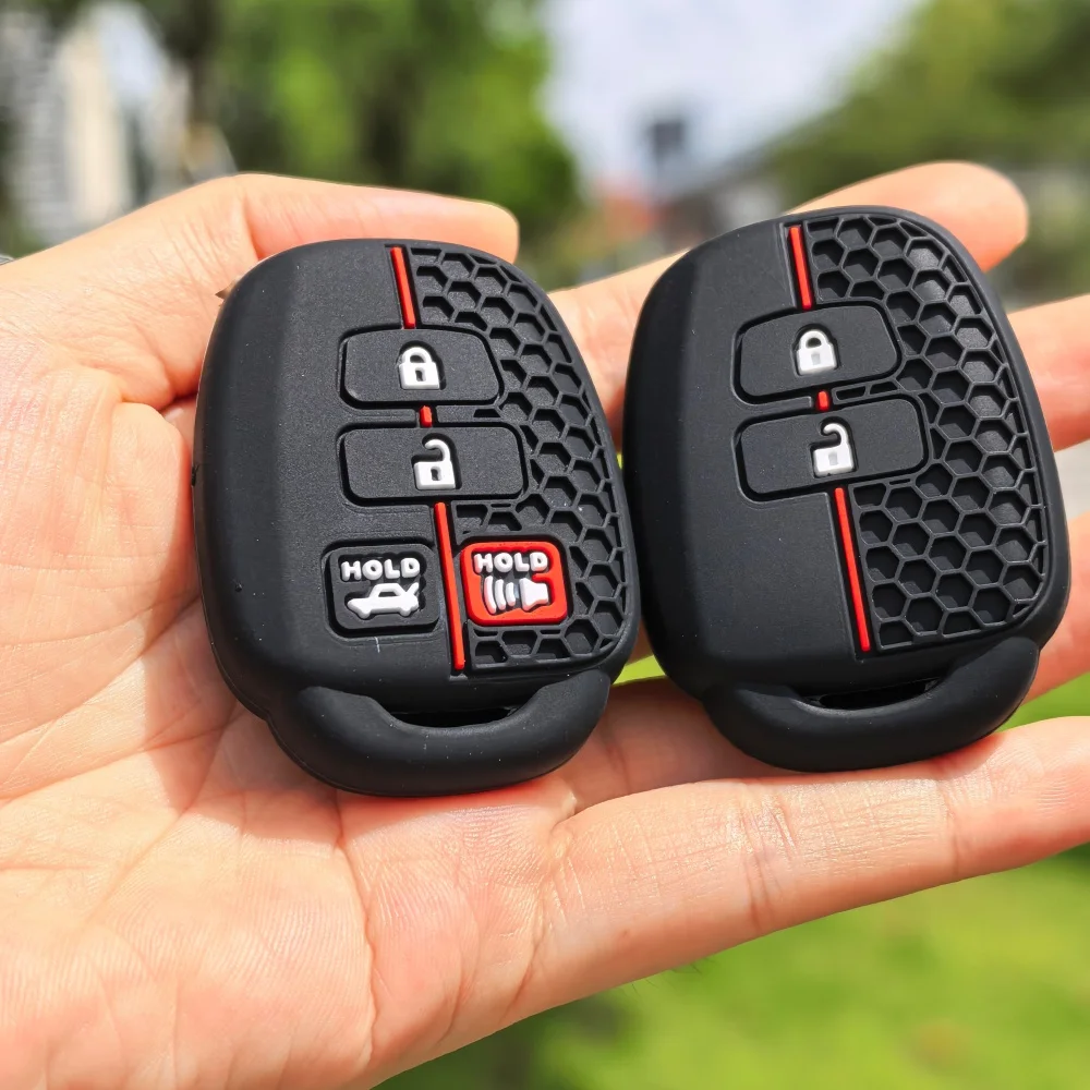 

Силиконовый чехол для автомобильного ключа с 2/4 кнопками для Toyota Prius RAV4 Camry Corolla 2014 2015 2016 2017, защитные аксессуары для брелоков