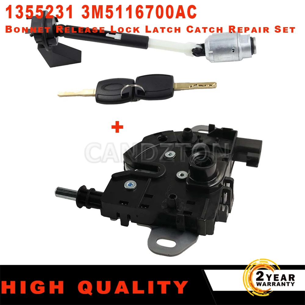 

For Ford Focus MK2 2004-2012 Bonnet Release Lock Latch Catch Repair Set 2004-2012 1355231 3M5116700AC 4895285 Car Accessories