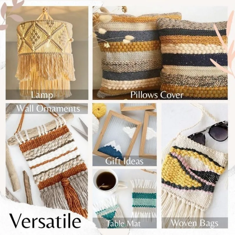 20cm Wooden Weaving Loom Starter Kit Hand-Woven DIY Woven Set Household Tapestry Scarf Multifunctional Loom Sewing Machine