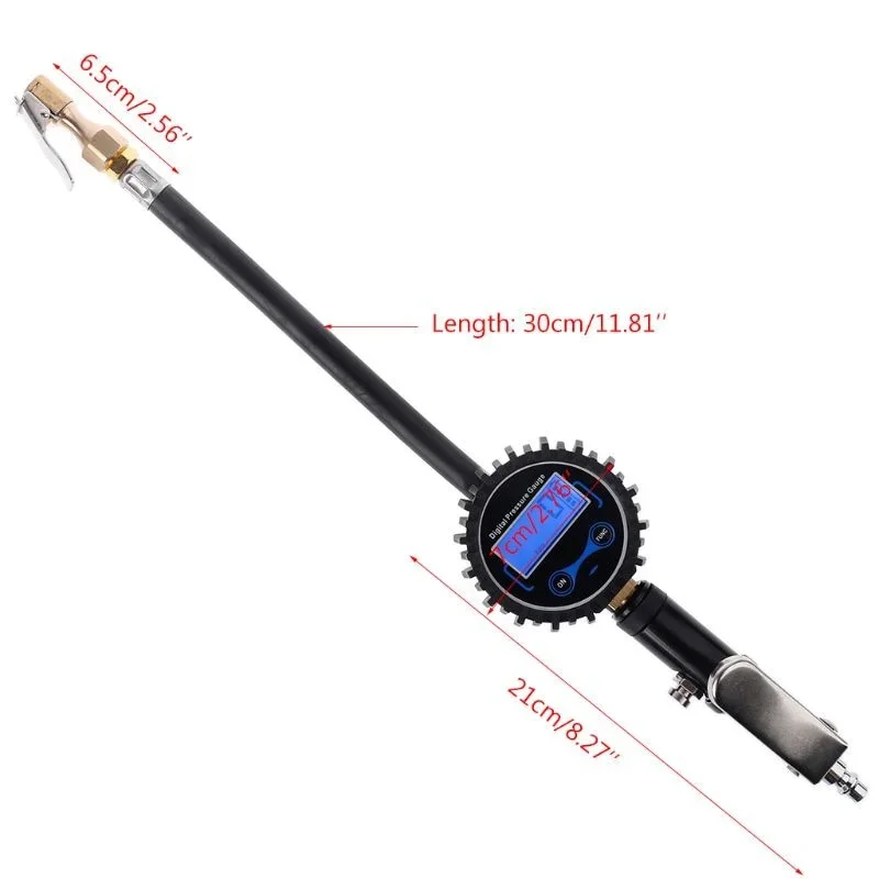 1PC Digital Tire Inflator with Pressure Gauge 200 PSI Air Chuck for Truck/Car/Bike