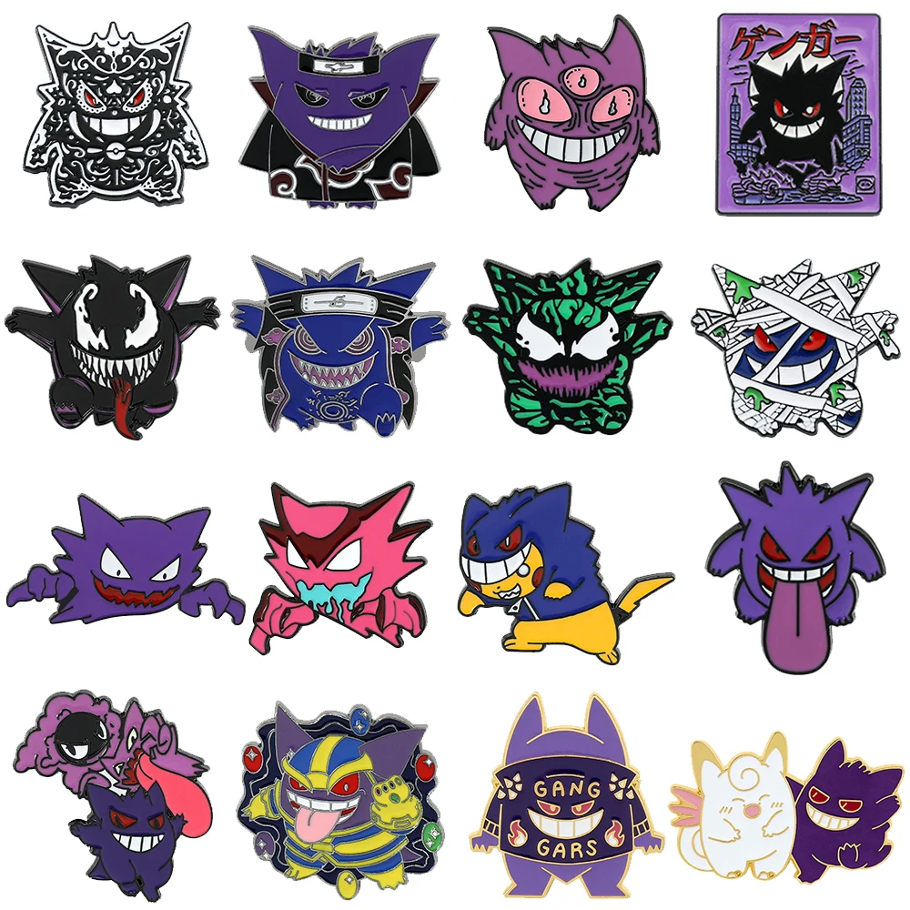 Broches de dibujos animados de Gengar, pines de solapa de esmalte de anime para accesorios de mochila, colección para fans, broches, joyería, regalo