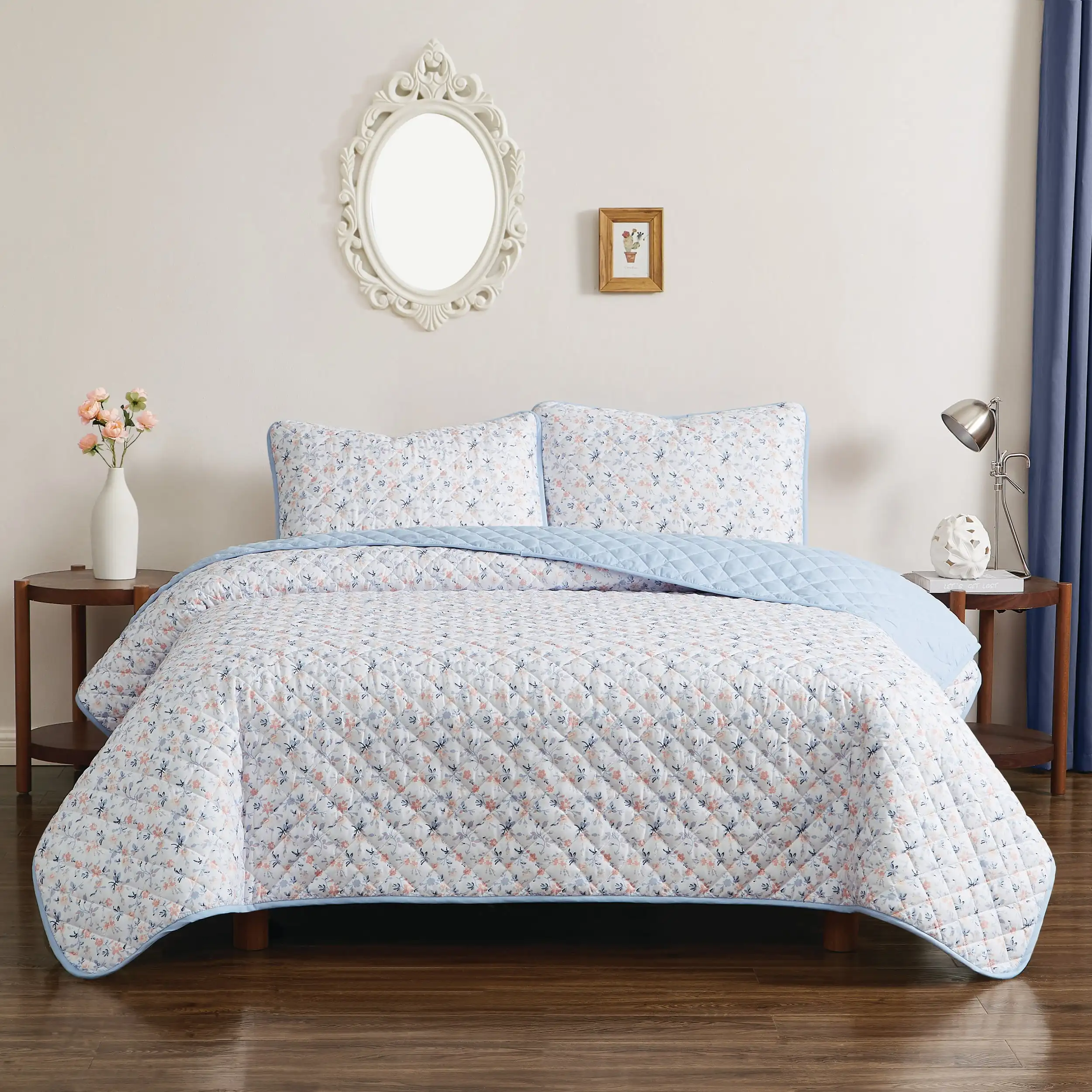 

3-Piece Maine Floral Quilt Set, Full/Queen