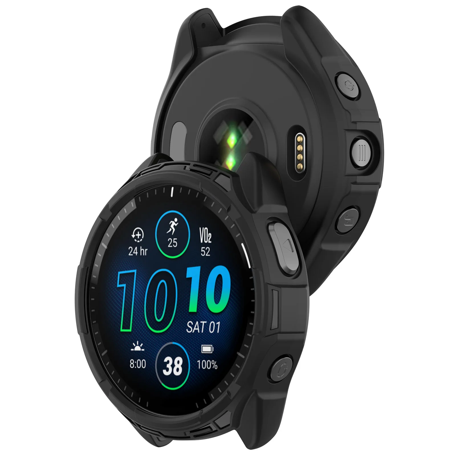 Coque Protection Silicone Garmin Forerunner 965 - Anti-Chocs Anti-Rayures Noir