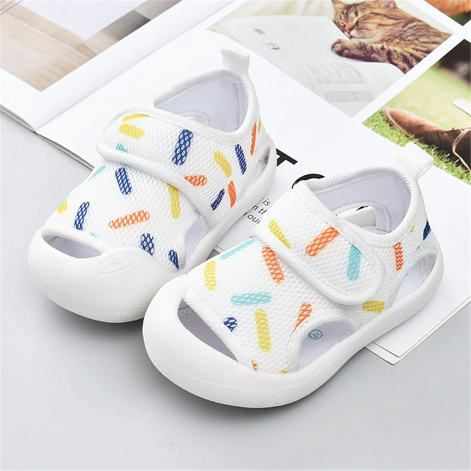 Spring Summer New Baby Walking Shoes Sandals Light Comfort Breathable Mesh Children\'s Sandals Casual Printed Girls Boys Sandals