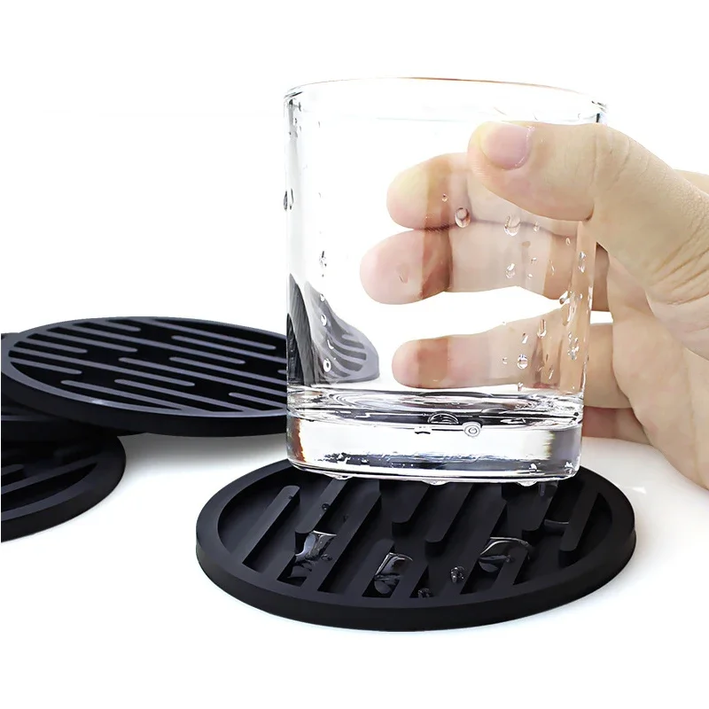 Posavasos de silicona redondo resistente al calor, alfombrilla de goma para taza de café, té, bebida, soporte de vidrio para bebidas, almohadilla de