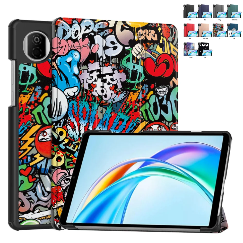 

Case For HUAWEI Honor Pad X7 8.7 inch JMS-W09 2025 8.7" Tri-fold folding PU Leather Stand Caster Hard Shell Tablet Cover