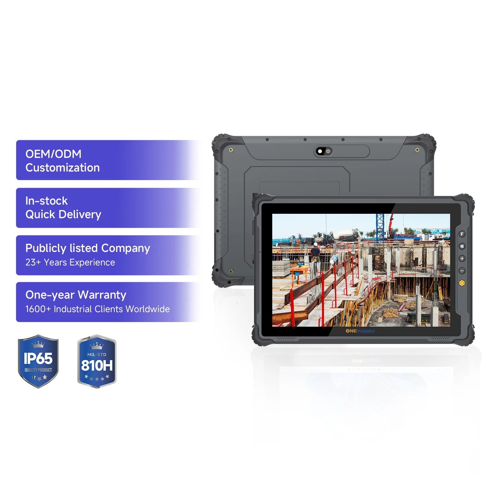 ONERugged M10J Industrial Rugged Tablet 10 Inch Durable IP65 Waterproof Windows 11 Handheld Tablet for Outdoor Field Work