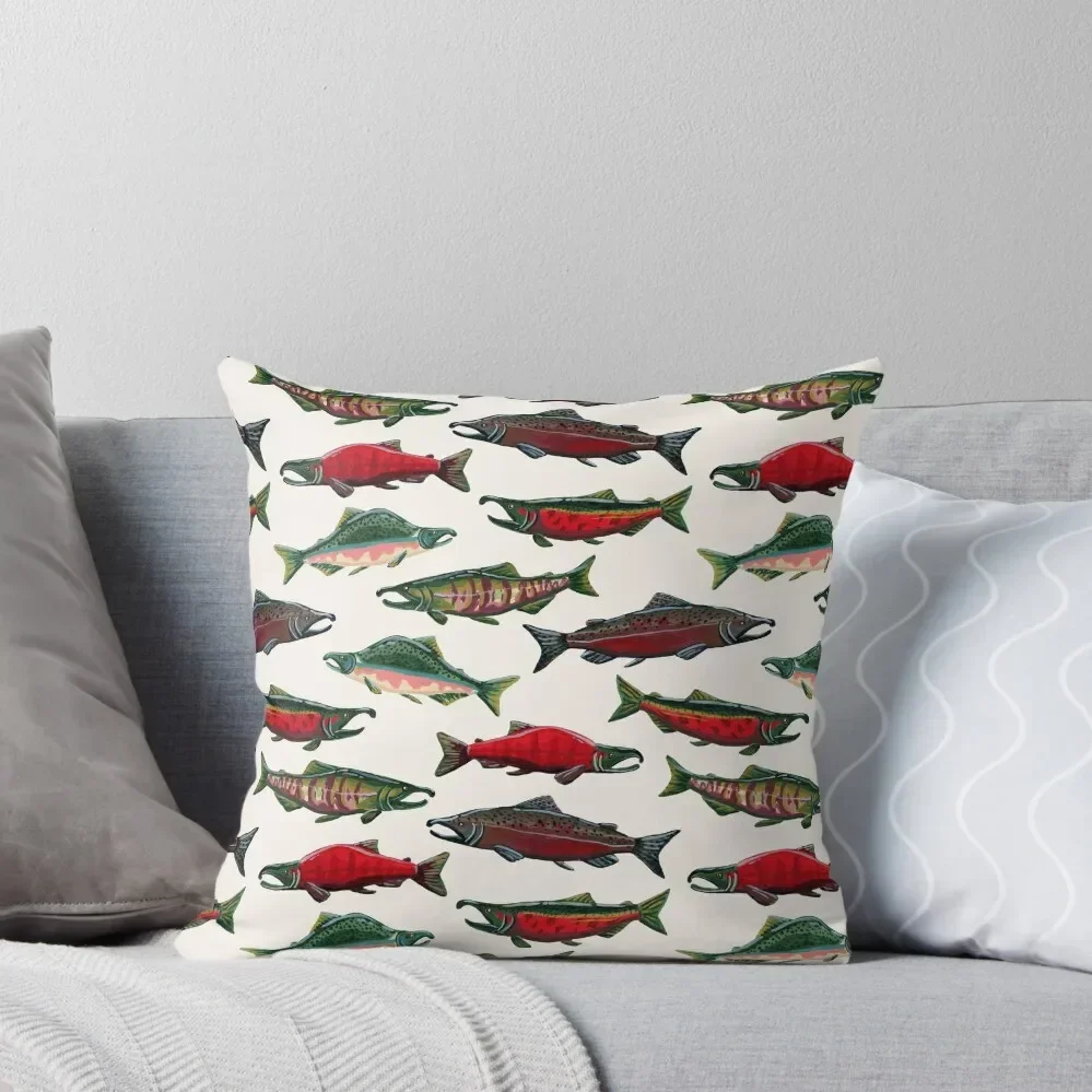 

Pacific Salmon Pattern Throw Pillow Cushion Cover Set Cushions For Sofa Christmas Pillow pillow