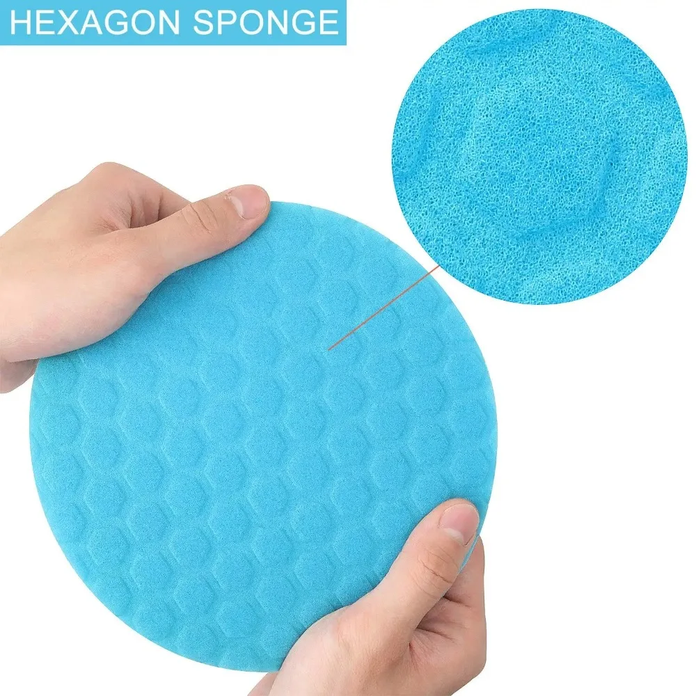 5-teiliges Set 3/4/5/6/7 Zoll Auto-Polierpads, Wiederverwendbare Runde Auto-Polierpads, Selbstklebende Polier- und Wachspads – Detail 4