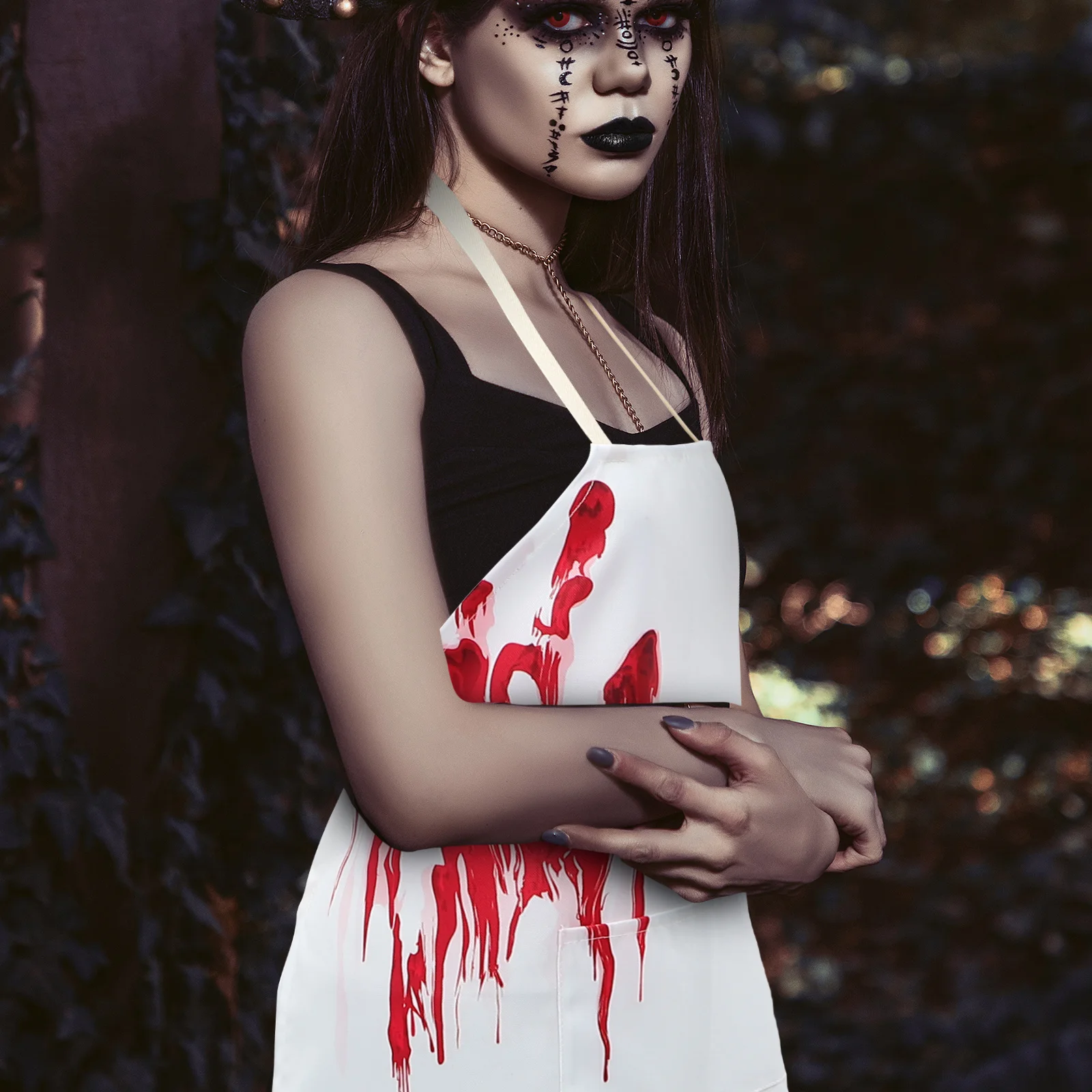 

Horror Apron Oil-splash Halloween Decoration Bloody Costume Cosplay Creepy Decorations