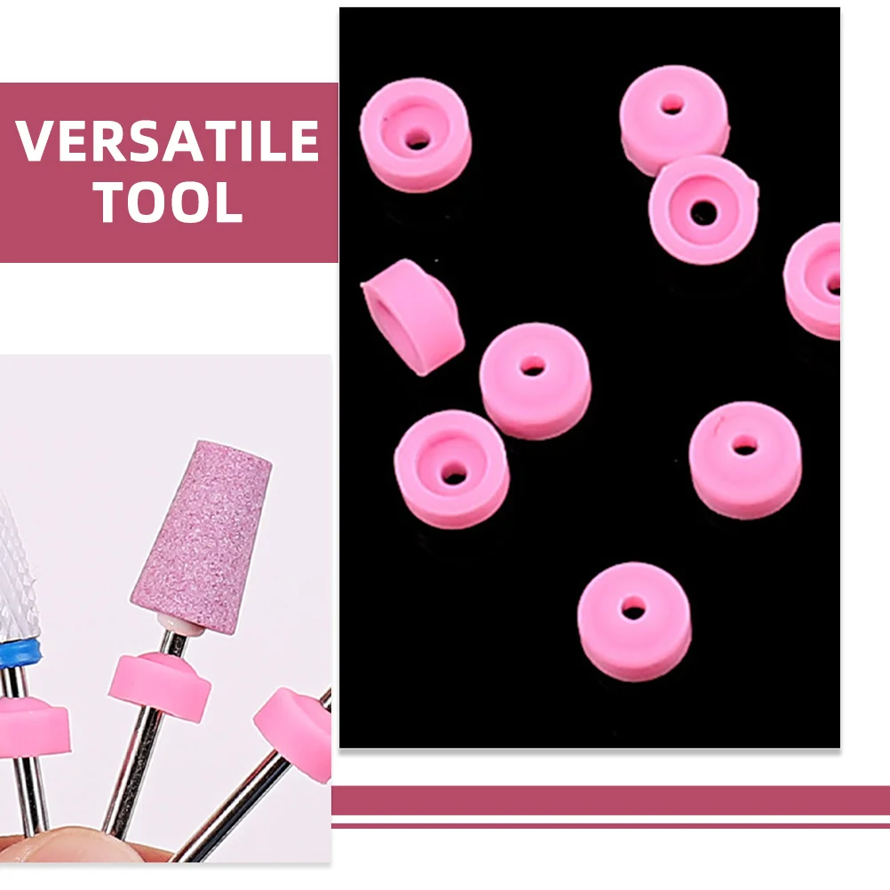 20 Stuks Boor Stofkappen Siliconen Anti-Stofkappen Voor Elektrische Bestand Bits Manicure Tool Accessoires Slijpen Hoofd Schilden nail Art