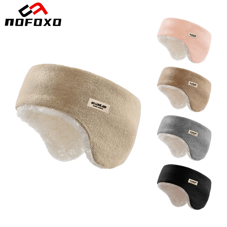 

NOFOXO зимняя повязка на голову, маска для сна, грелка для ушей, уличная езда на велосипеде, катание на лыжах, спортивная защита ушей, ветрозащитная крышка для глаз для женщин