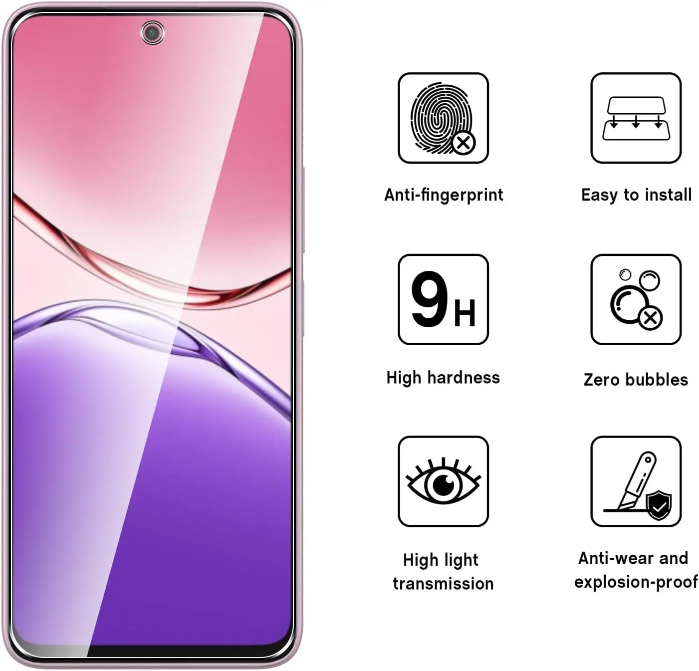 2/3/4 قطعة HD الزجاج المقسى لفيلم حامي الشاشة OPPO A5 Pro 5G 9H