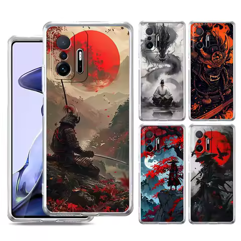Japanese Bushido Samurai Phone Case For Xiaomi 14 15 13 14T 13T 12T 11T Pro 12 11 Lite Poco X7 X6 X5 X3 NFC F7 F6 Clear Cover