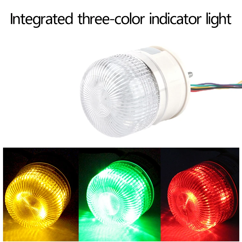 PARMA 12V 24V 220V Luz de Advertência Estroboscópica de 3 Cores com Ímã, Lâmpada LED Pequena com Alarme Sonoro de Segurança