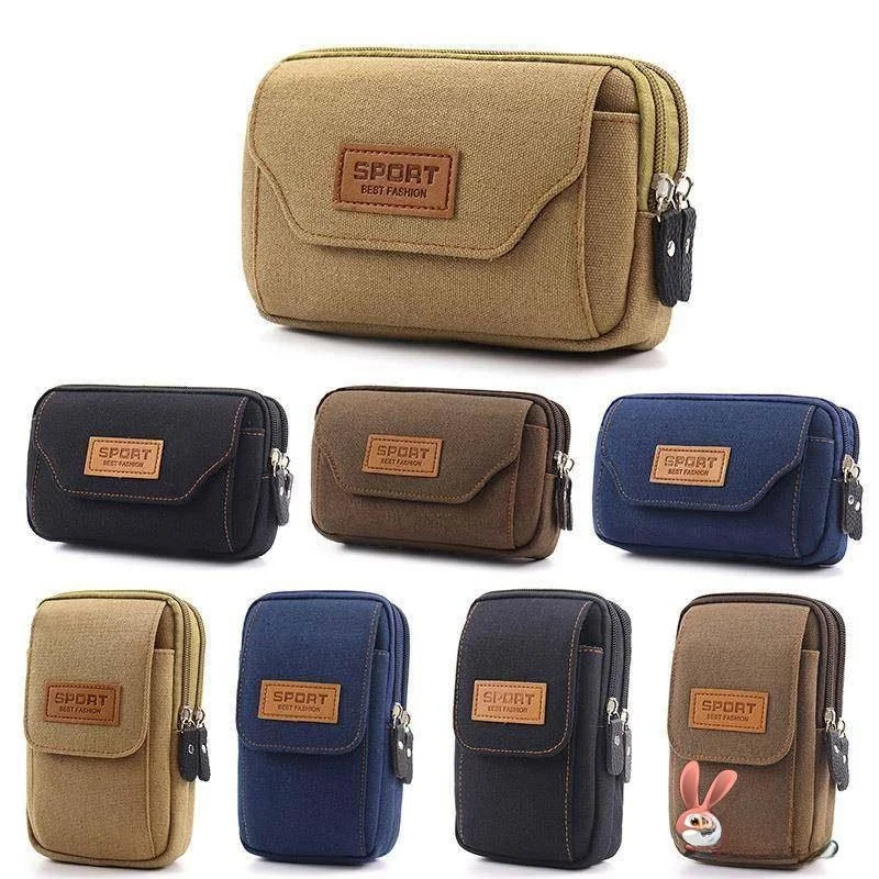 

Waist-Hanging Mobile Phone Protective Bag Senior Citizen's Phone Belt-Pass tough Leather Cover Pouch Functional Small Bag