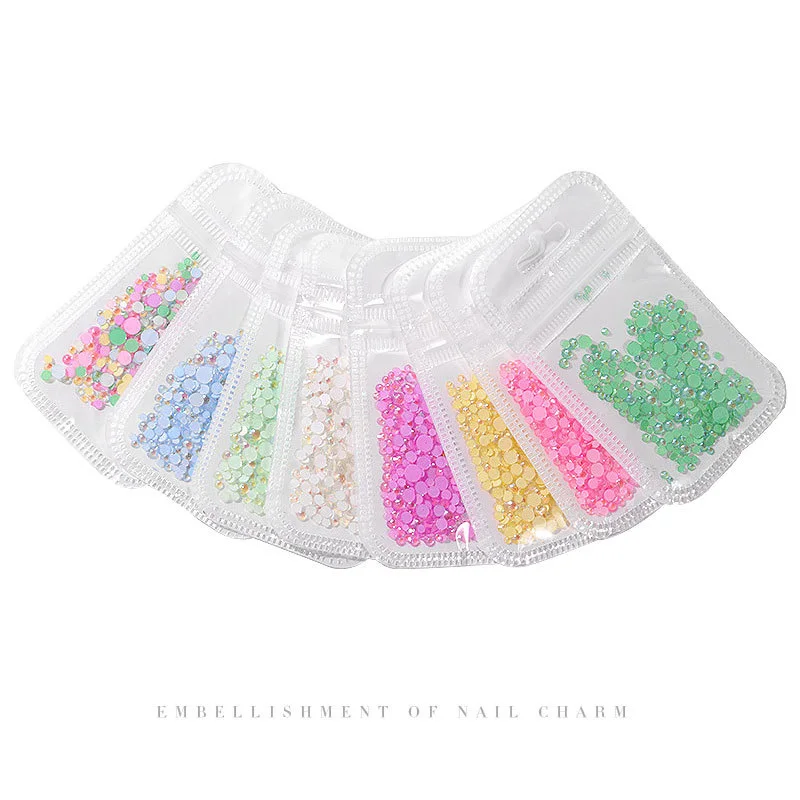 1Pack Luminous Crystal AB Nail Rhinestones Mixed Size  Glitter Glass Gem 3D Charm Flatback Strass Fluorescence Nail Art Decor