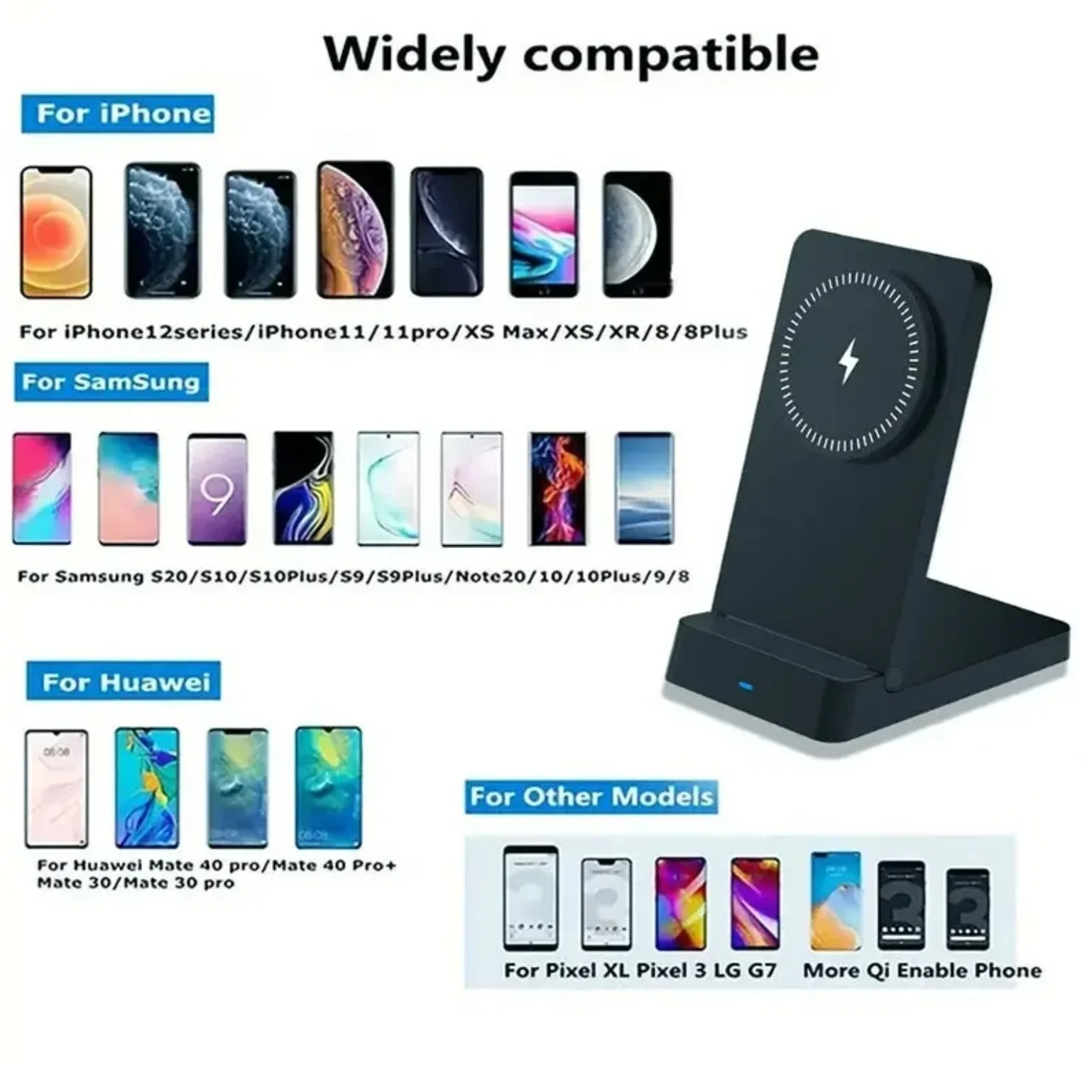 Foldable Magnetic Wireless Charging Stand Auto Adsorption Anti-slip for Desktop Office Home Travel for iPhone17 16 15 14 Charger