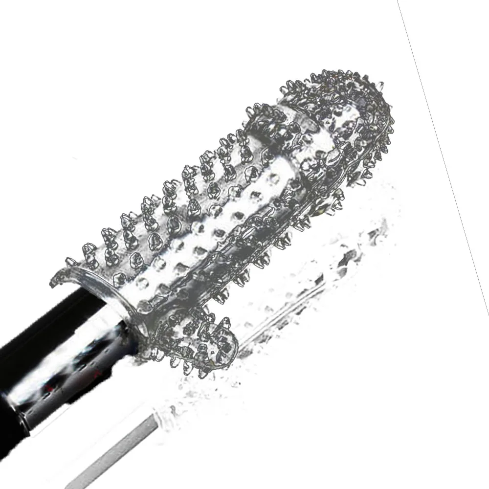 2PCS Dots Full Cover Lasting Penis Sleeve CLIT Vibrator Ring Erection Sex Toys for Man Delay Enhancement Thorn Reusable Condoms view 4