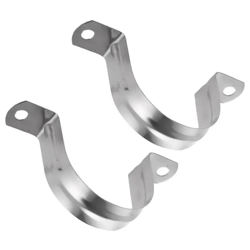 2 Stainless Steel U-Shaped Pipe Clamps, Half Pipe For Pipe Fittings Pipe Clamp -80Mm