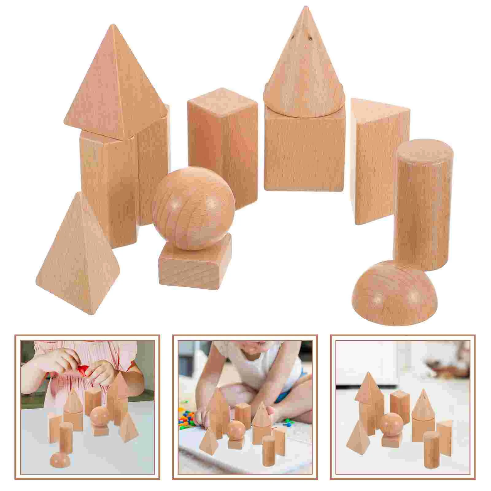 Geometrische Modellbausteine Interessantes Lernspielzeug Schöne Haushaltskinder Holz Passende Holzform Vorschule