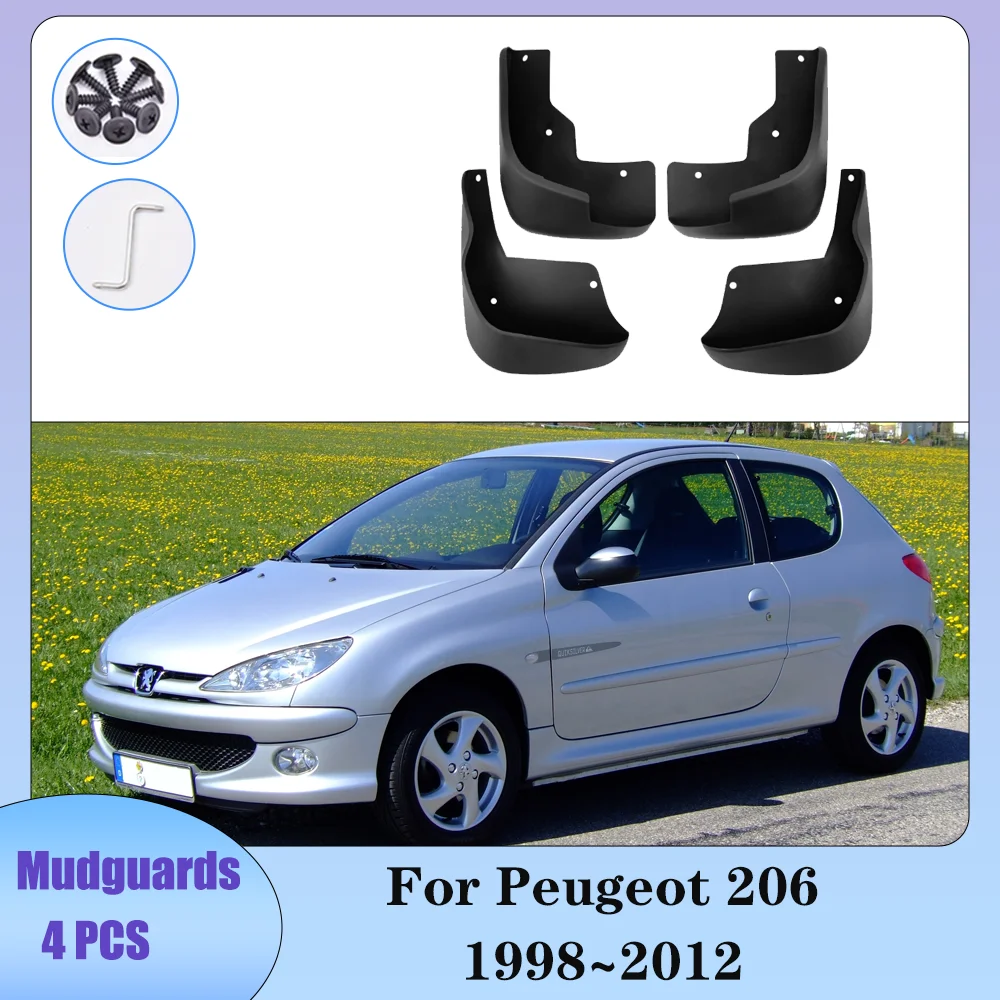

For Peugeot 206 1998~2012 1999 2000 2001 2002 2003 2004 Car Mudquard Flaps Mud Skin Cover Guards Fenders Splash Parts Accessorie