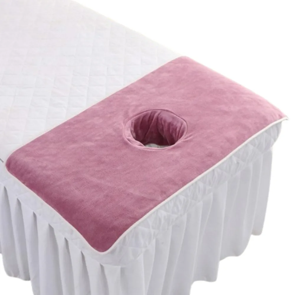 

Thickened Massage Face Towel Soft Comfortable Beauty Salon Towel Solid Color with Hole SPA Massage Towel Personal Care