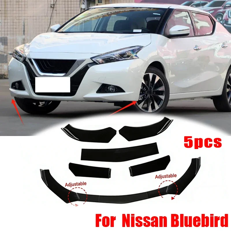 5Pcs ABS Material Universal Car Front Bumper Separator Bumper Lip Body Kit Duck Lip Separator For Nissan Bluebird Accessories