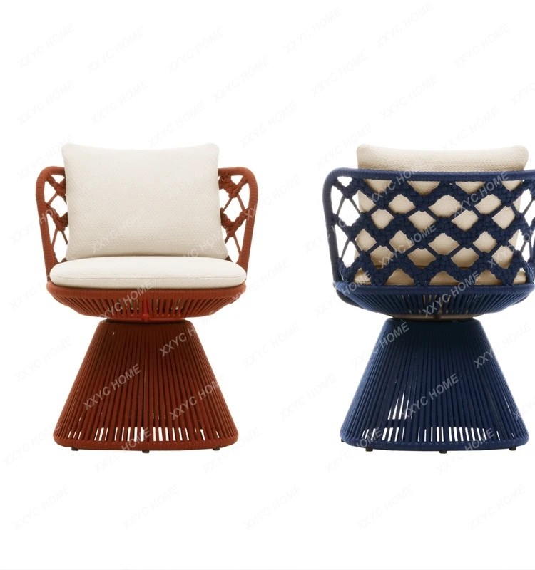 Outdoor Balcony Occasional Table and Chair Combination Simple Modern Rattan Nordic Armchair