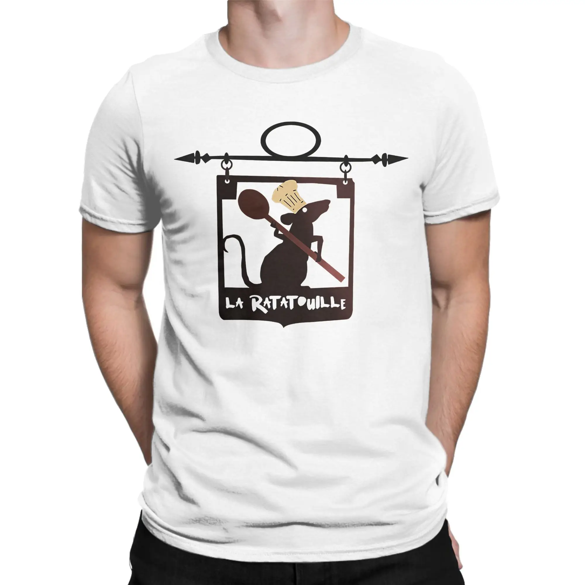 Ratatouille T Shirt Mens  Vintage 100% Cotton T-Shirts Summer O-Neck Trendy Cool Tee Shirt Pattern Oversized Clothes