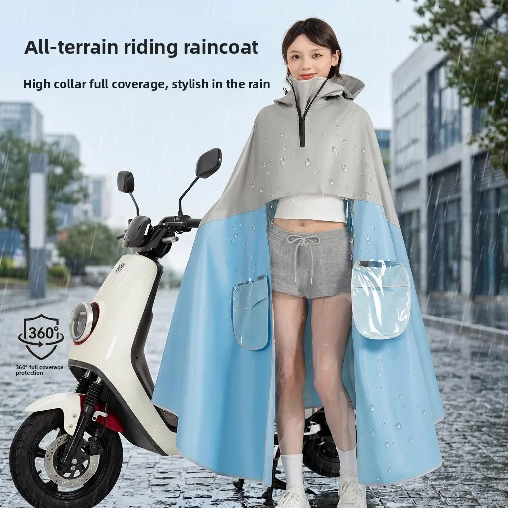 大人用長袖厚手軽量レインコート-電動車両用全身保護通気性レインスーツ-使い捨て