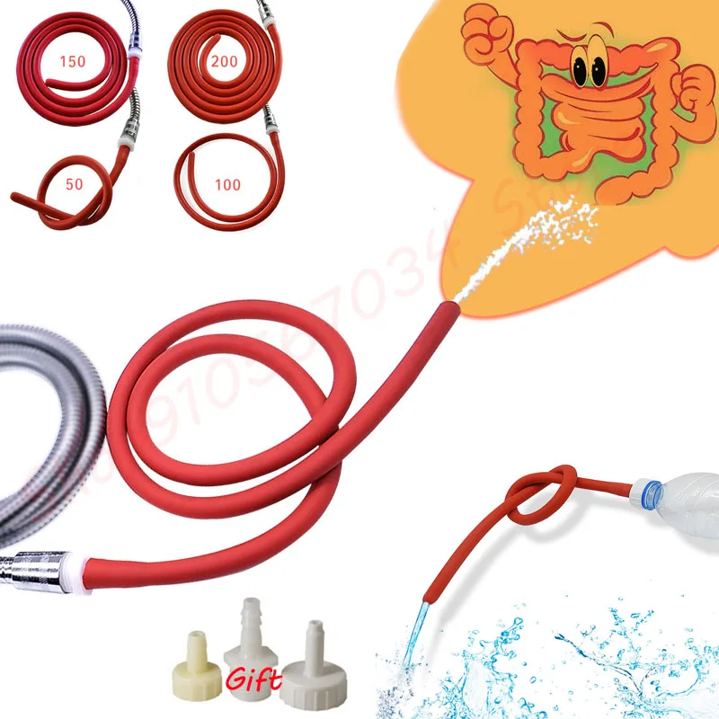 50/100/150/200 سنتيمتر طويلة نضح سيليكون حقنة شرجية الشرج دش تنظيف أنبوب بعقب المكونات فوهة تلميح صنبور مرفق مثلي الجنس لعبة #1