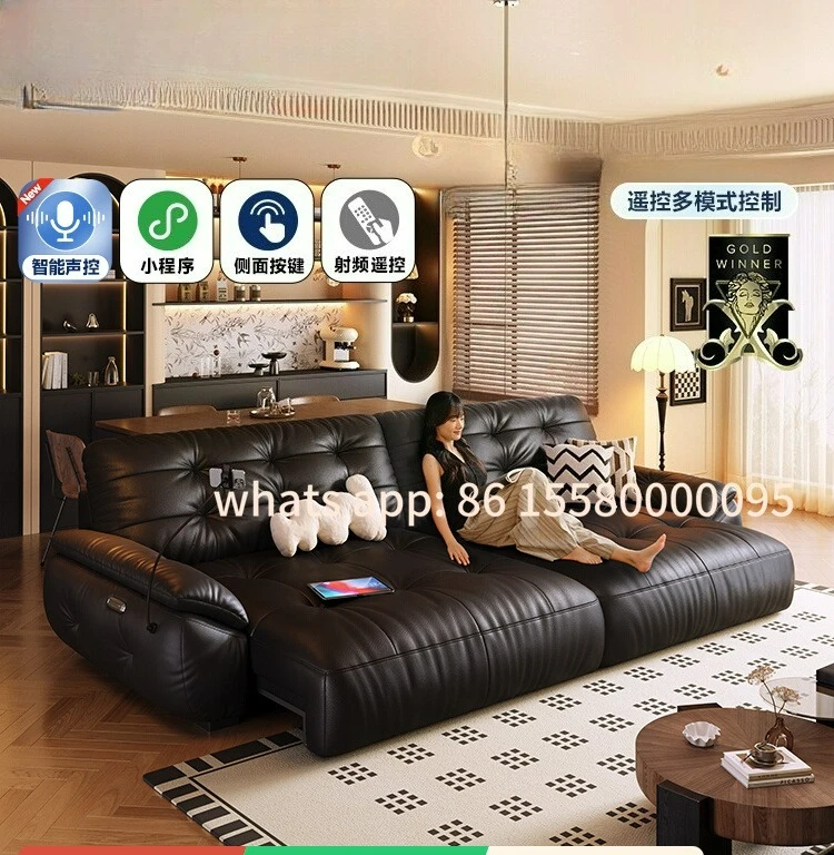 

Customizable Space Cloud Electric Function Leather Sofa Bed