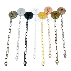 100mm Iron Ceiling Plate with Iron Chain Metal Ceiling Rose with Hook Ceiling Canopy for Pendant Light Metal Lamp Base Hardware