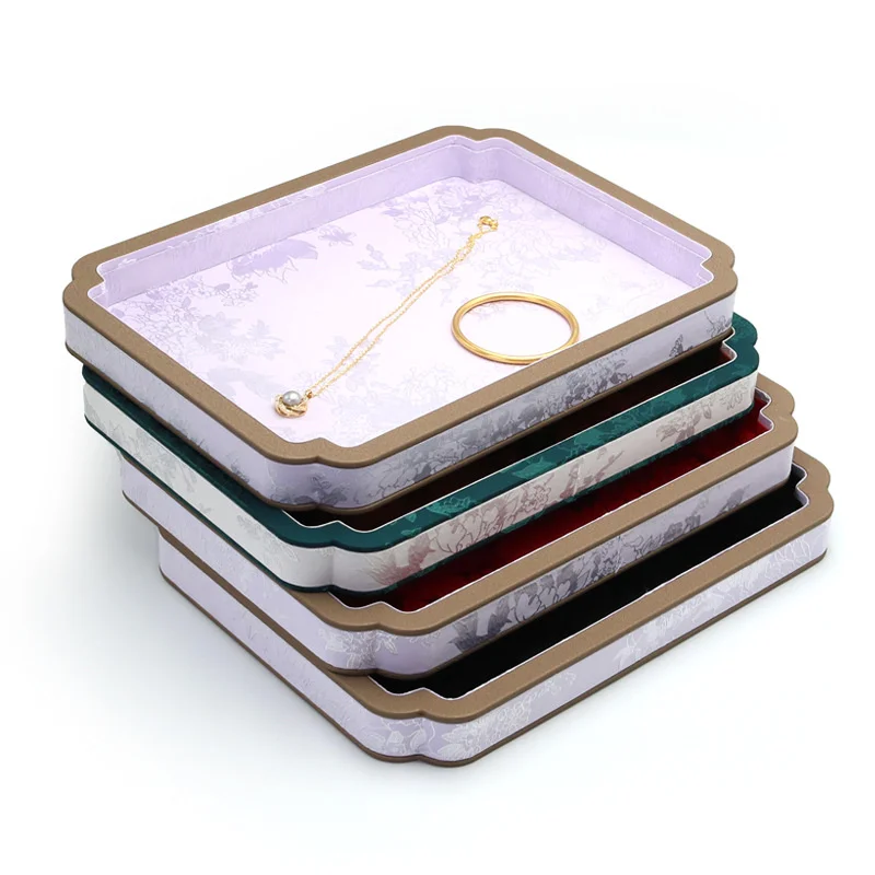 Retro Jewelry Display Tray Luxury Exquisite Ring Earring Organizer Pallet Bracelet Necklaces Jewelry Organizer Display Case