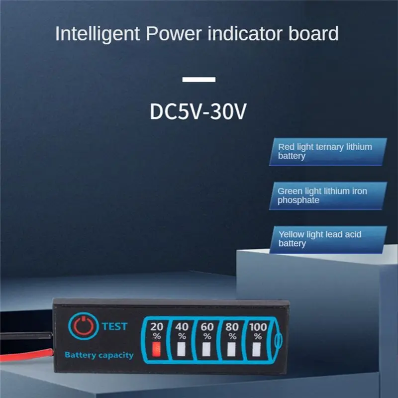 DTB7 LED Power Display Board DC5-30V 12V 24V Battery Level Indicator, Universal for Lithium Lead Acid Battery