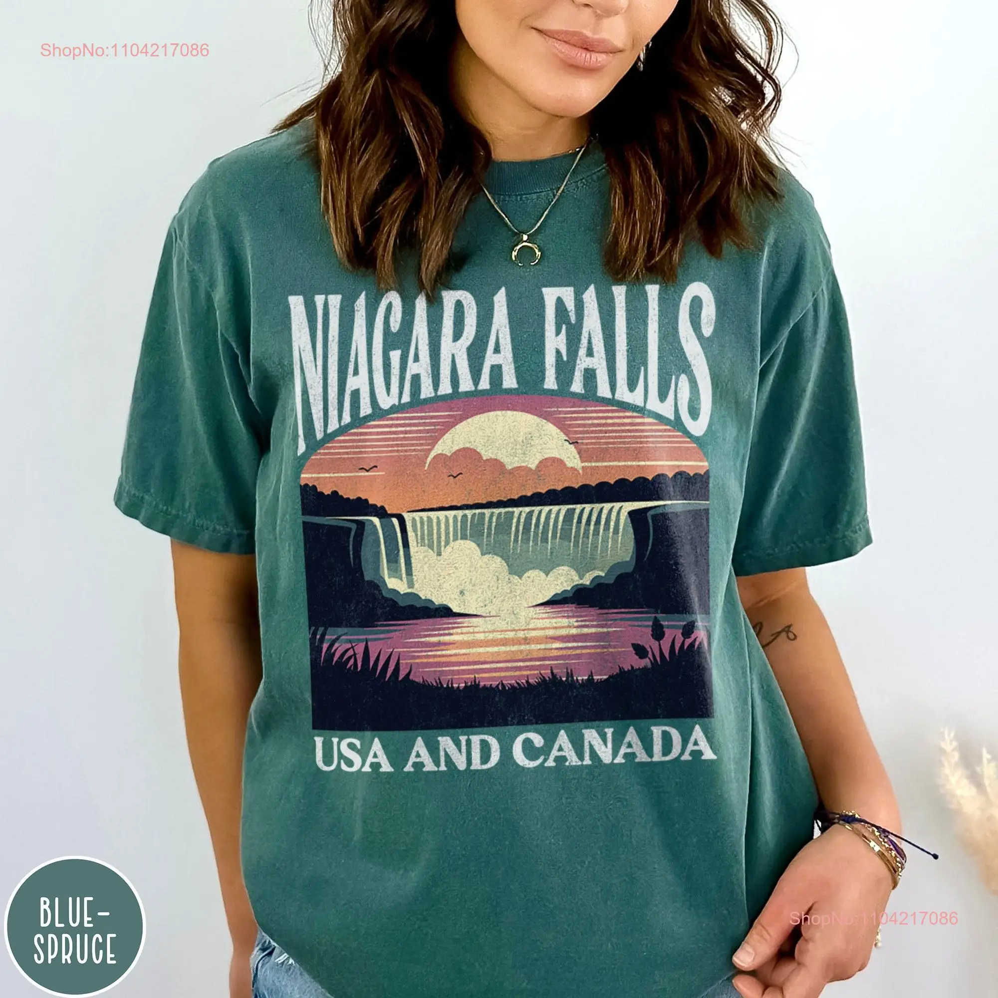 Niagara Falls T Shirt Ontario Canada Family Travel Waterfall Lover for Vacation Crewneck Buffalo New York Her