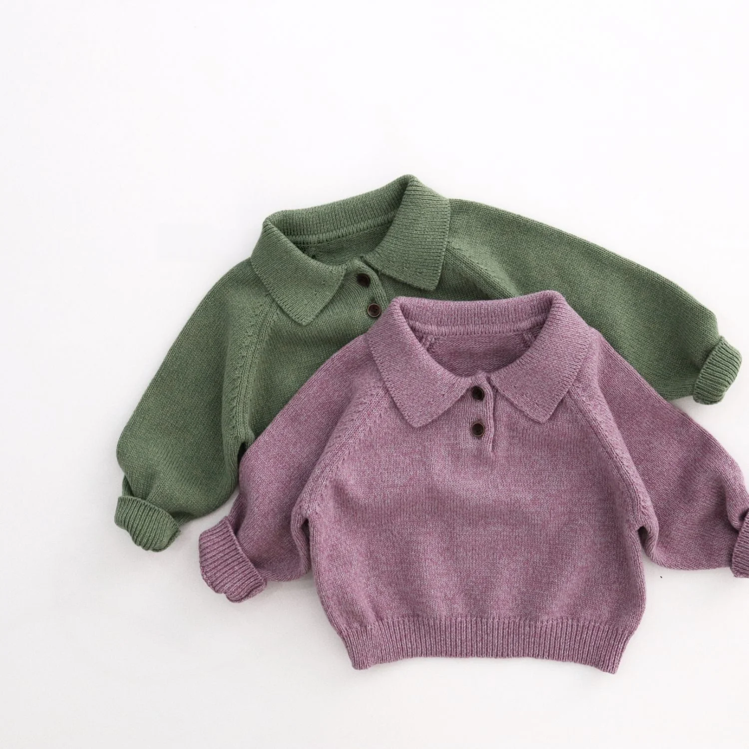 MILANCEL 1-7 Jahre Kinderpullover mit Umlegekragen, warme Strickkleidung für Mädchen, Baumwollpullover für Jungen, Strickkleidung für Mädchen. – Detail 1