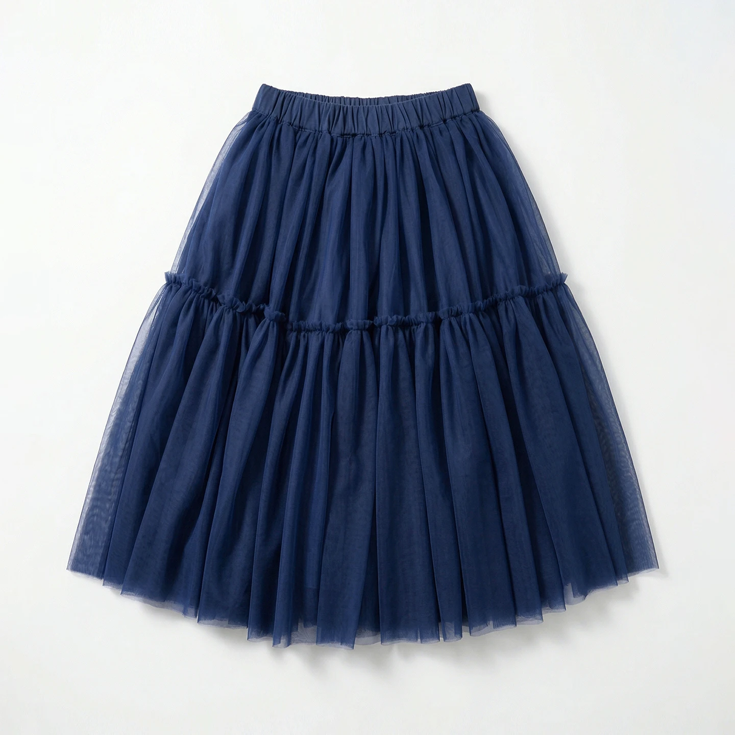 

Retro Blues Mesh Skirt imakokoni2026 Spring High Waist A-line Puff Half length Skirt Versatile Medium Length 265398