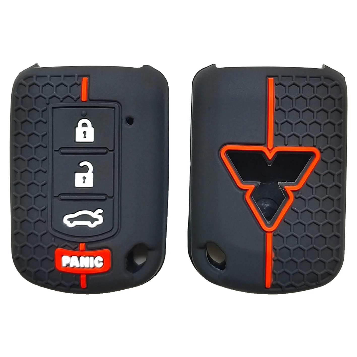 Suitable for Mitsubishi Outlander ASXr Lancer straight 3+1 key honeycomb pattern silicone car key cover