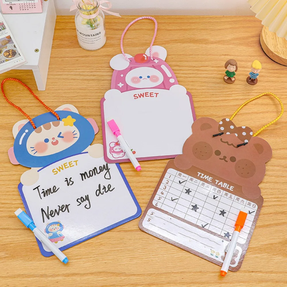 With Pen Cartoon Kids Whiteboard Two-sided Cardboard Cartoon Dry Wipe Cardboard Animal Erasable Double-sided Drawing Board