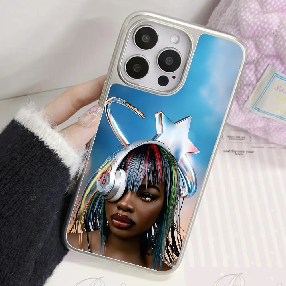 

JT Jatavia Johnson Mobile Cell Phone Case for iPhone 17 16 15 14 13 12 11 Air Pro Max Plus Silver Plating Colorful Cover Luxury
