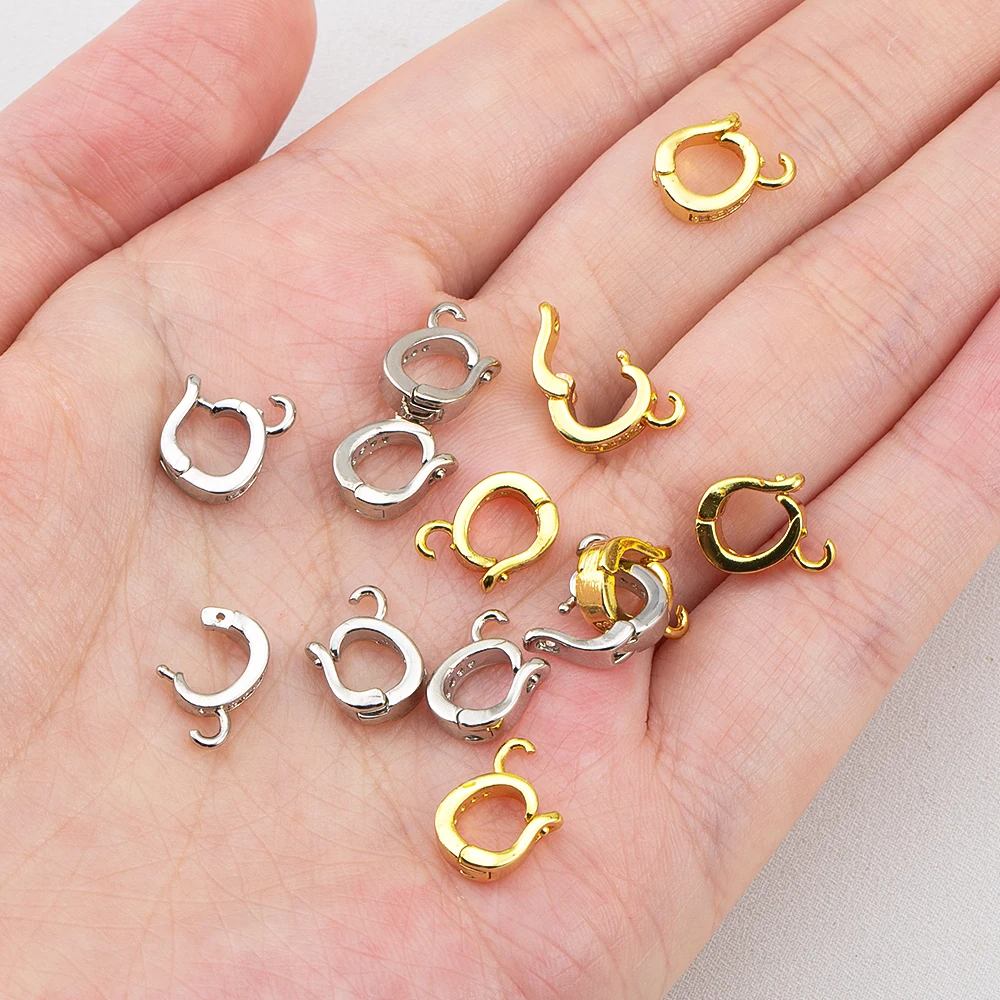 18K Gold Plated Zircon Bail Pendant Holder for Needlework Jewelry Making Clasps Connectors Necklace Charms Bails DIY Accessories - view 5